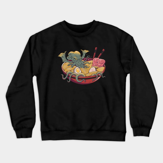 Ramen Cthulhu Crewneck Sweatshirt by Vincent Trinidad Art